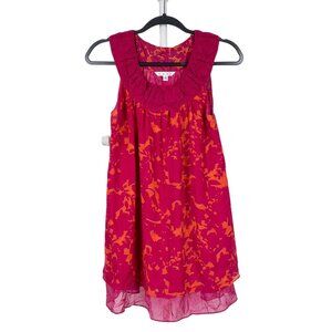 cAbi Tunic Origami Tank S Womens Pink Orange Sleeveless Blouse Long Textured